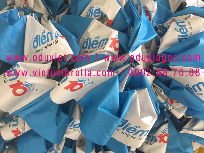xưởng sản xuất ô dù cầm tay in logo quảng cáo
